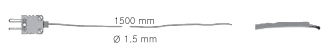 어댑터를  포함한 열전대, 유연함, 1500mm길이 유리섬유<