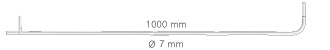 피토관, 1000mm, 스테인레스 스틸, 풍속 측정용