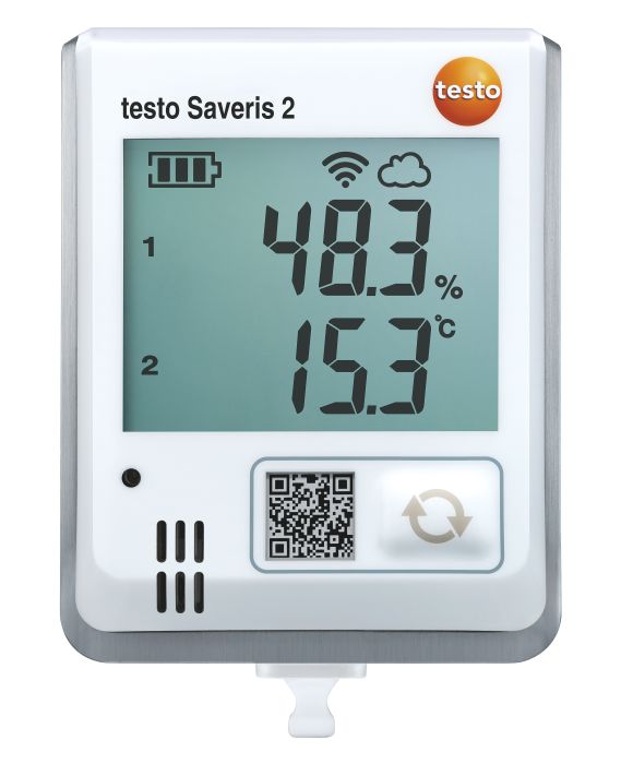 디스플레이가 가능하며 NTC 온도 센서가 내장된 무선 온도 측정 시스템 - testo Saveris 2-H1